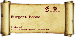 Burgert Manna névjegykártya